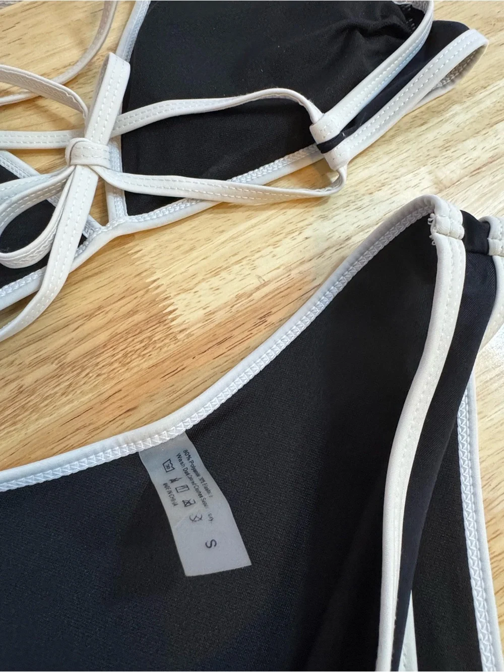 Black & White Color Block Mod High Hip Bikini